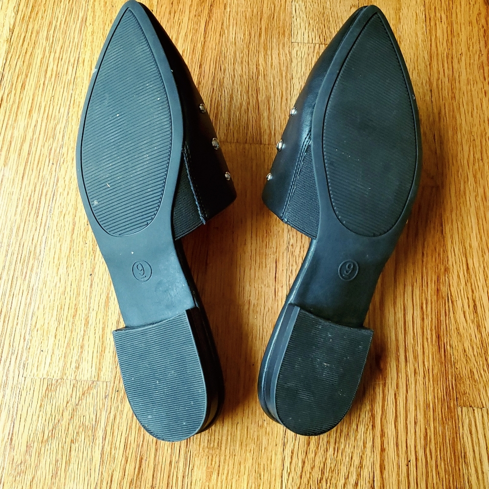 ❌SOLD❌ A NEW DAY Black Studded Mule Slides - Picture 6 of 7